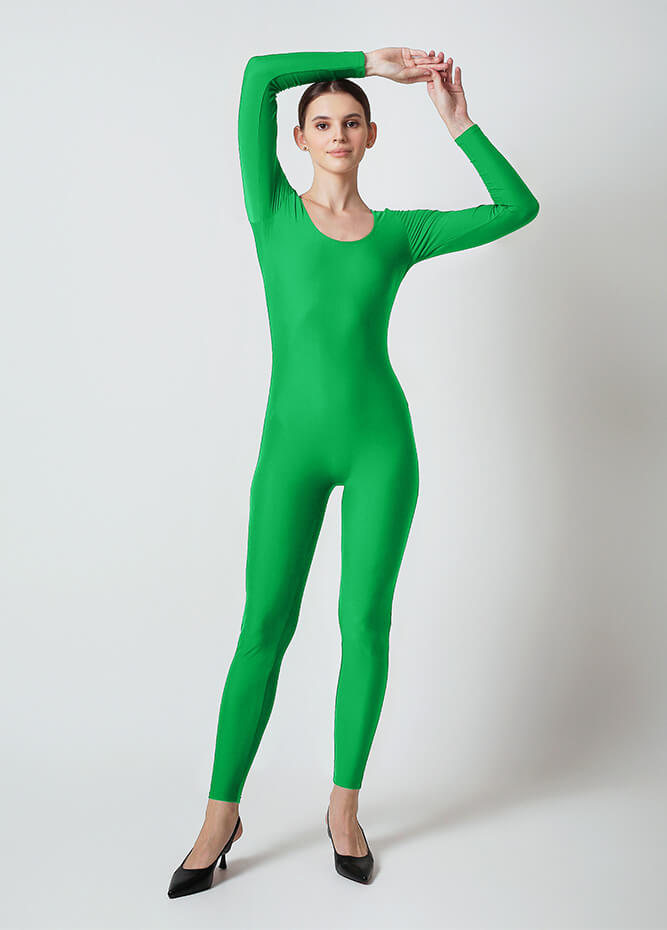 Womens Long Sleeve Scoop Neck Unitard