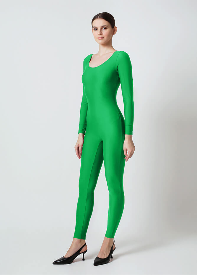 Womens Long Sleeve Scoop Neck Unitard