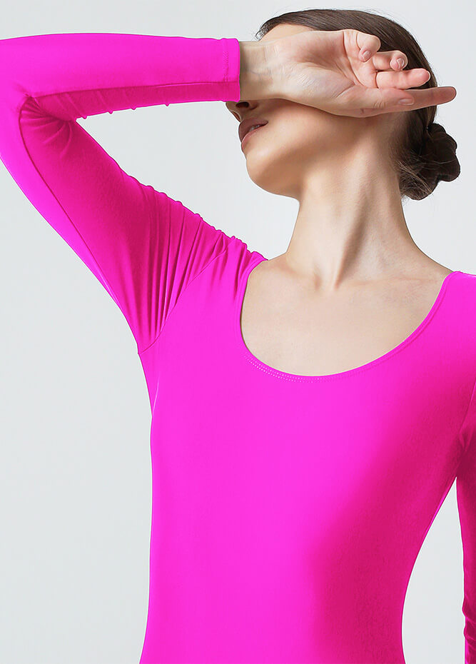 Womens Long Sleeve Scoop Neck Unitard