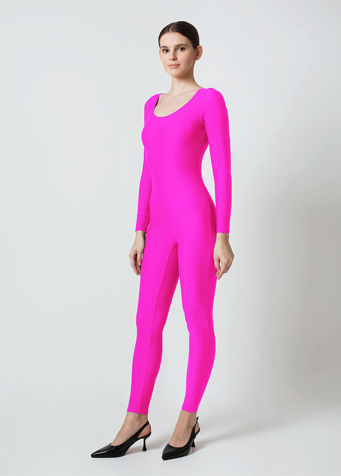 Womens Long Sleeve Scoop Neck Unitard
