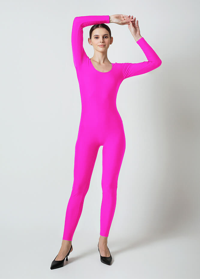 Womens Long Sleeve Scoop Neck Unitard