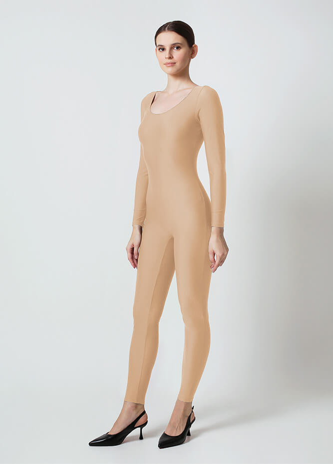Womens Long Sleeve Scoop Neck Unitard
