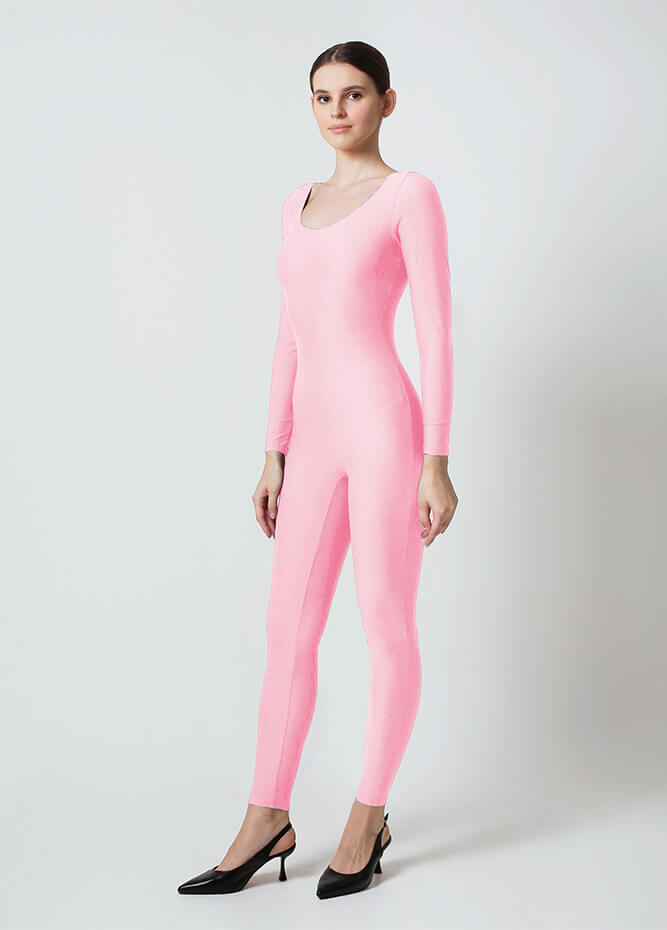 Womens Long Sleeve Scoop Neck Unitard