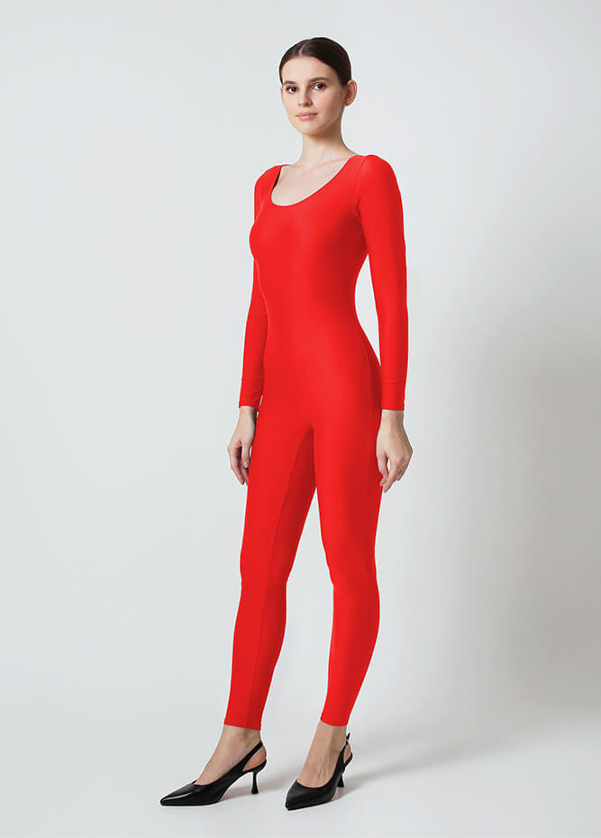 Womens Long Sleeve Scoop Neck Unitard