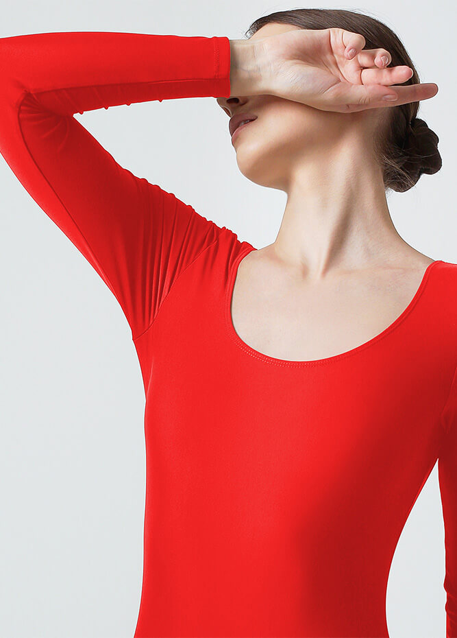 Womens Long Sleeve Scoop Neck Unitard