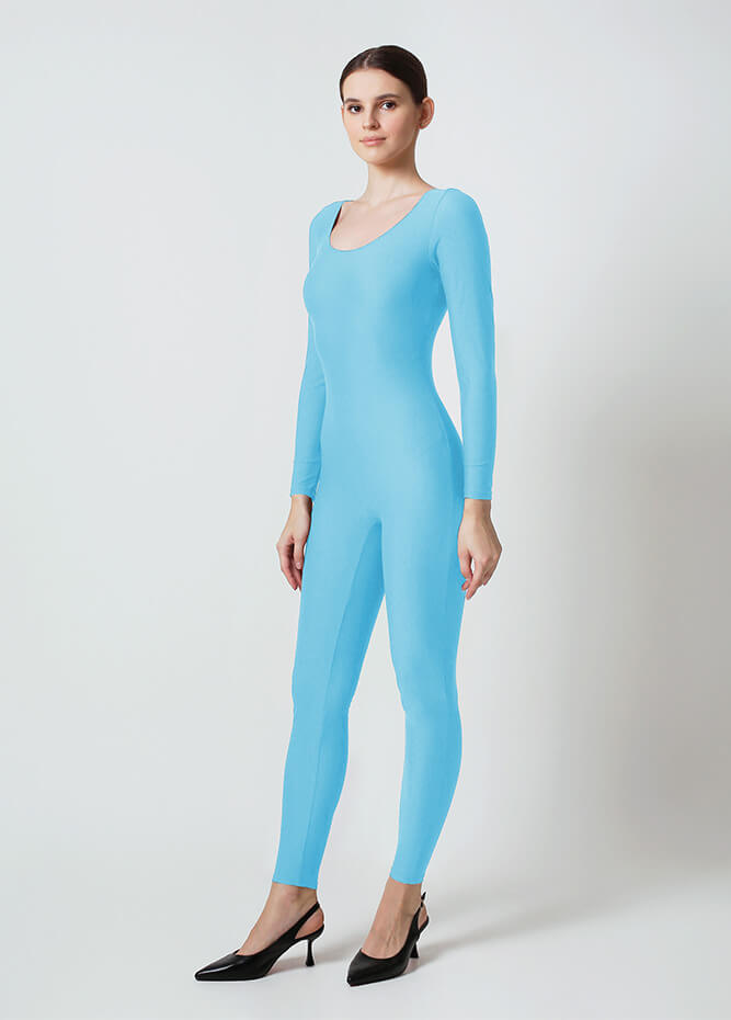 Womens Long Sleeve Scoop Neck Unitard
