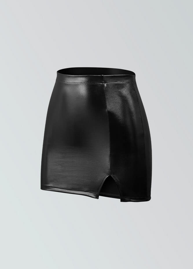 Womens Metallic Bodycon Mini Skirt