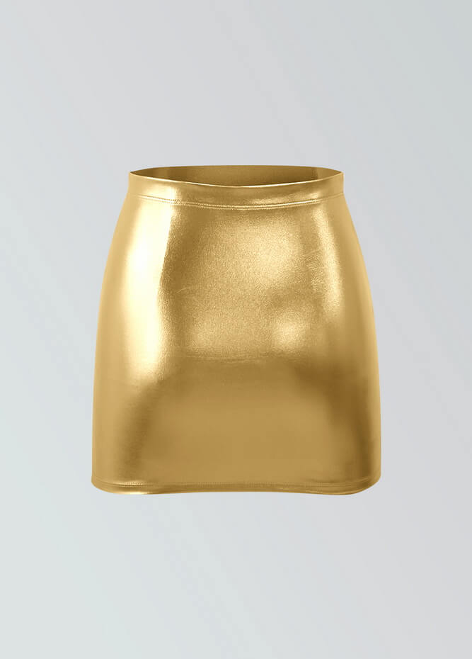 Womens Metallic Bodycon Mini Skirt