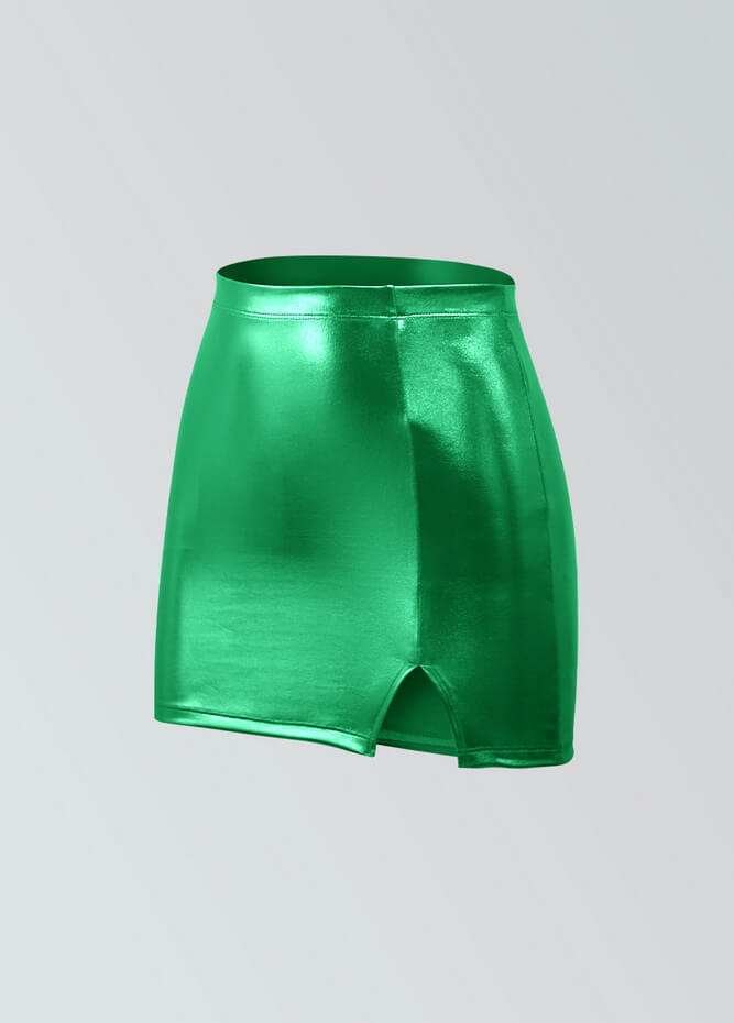 Womens Metallic Bodycon Mini Skirt