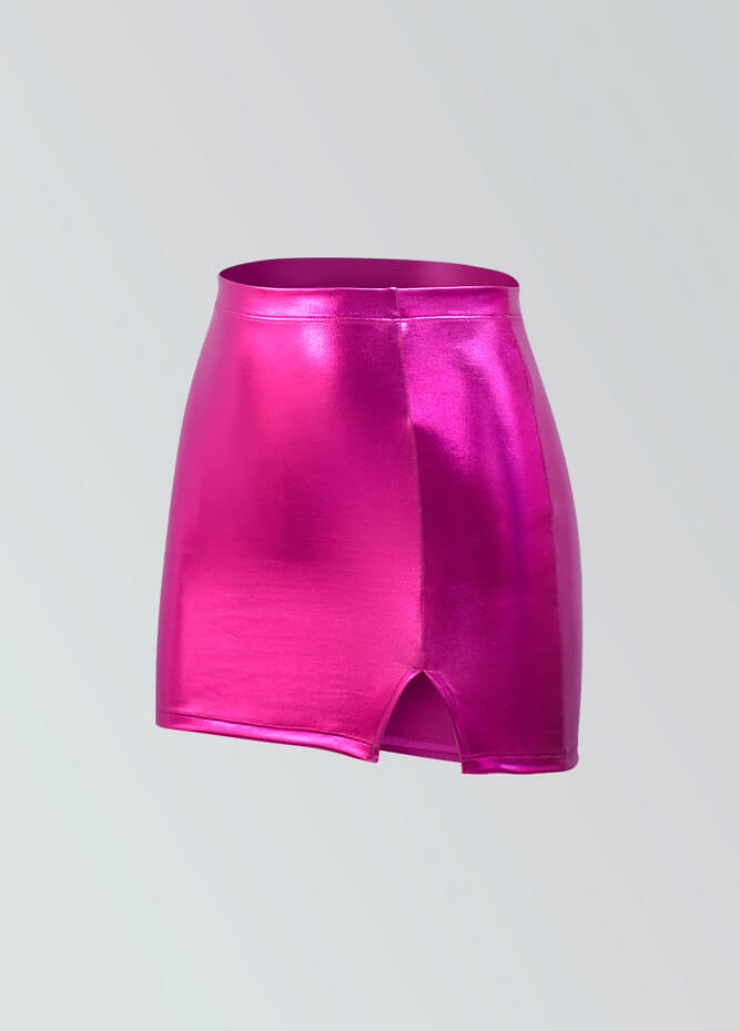 Womens Metallic Bodycon Mini Skirt