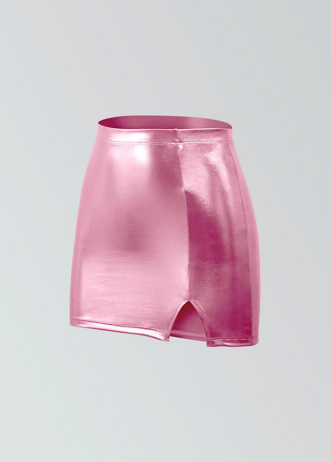 Womens Metallic Bodycon Mini Skirt