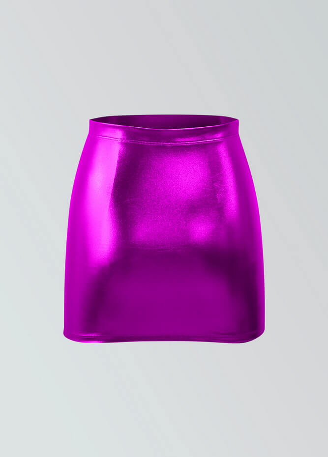 Womens Metallic Bodycon Mini Skirt