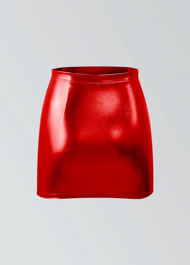 Womens Metallic Bodycon Mini Skirt