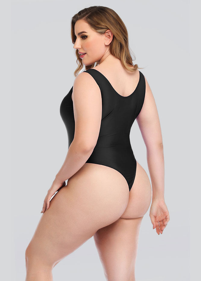Womens Plus Size High Cut Leotard Sexy Bodysuit
