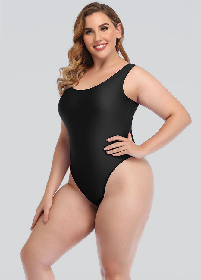 Womens Plus Size High Cut Leotard Sexy Bodysuit