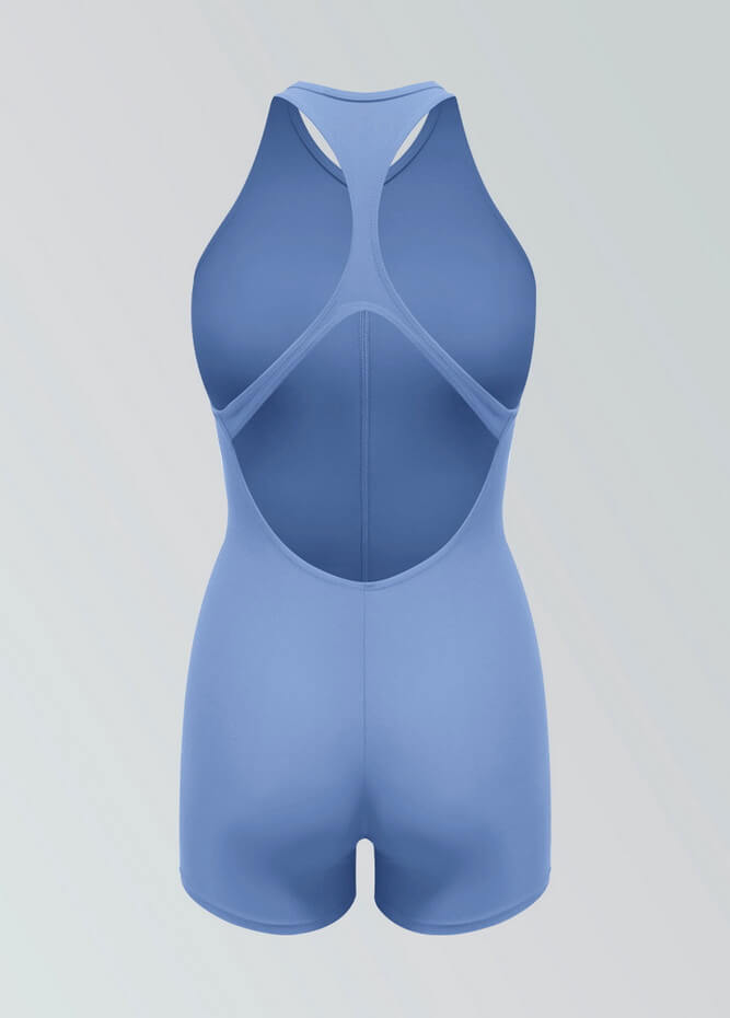Womens Racer Back Zipper Front Romper