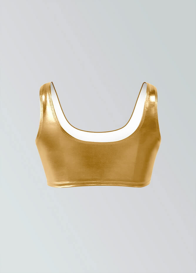 Womens Shiny Metallic Top with Bra