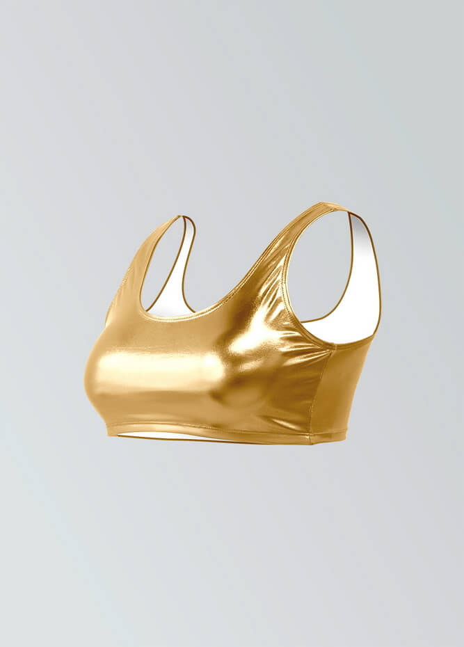 Womens Shiny Metallic Top with Bra