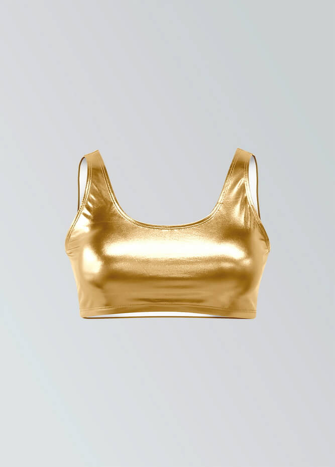 Womens Shiny Metallic Top with Bra