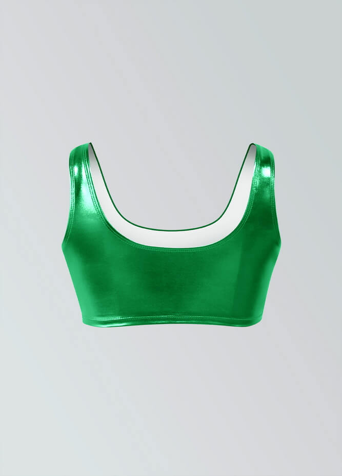 Womens Shiny Metallic Top with Bra