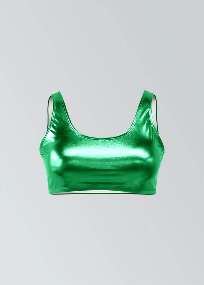 Womens Shiny Metallic Top with Bra