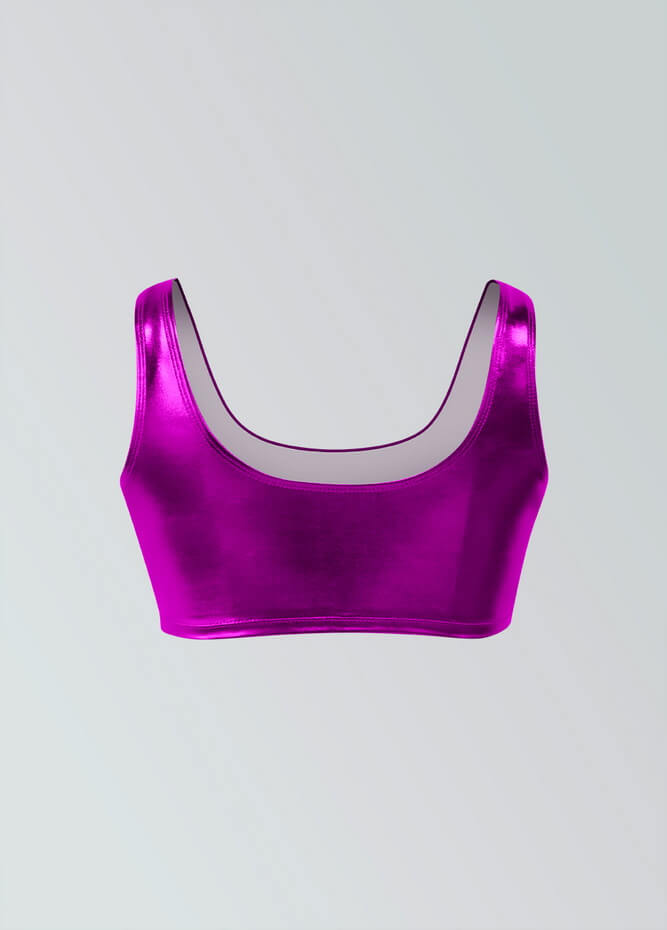 Womens Shiny Metallic Top with Bra