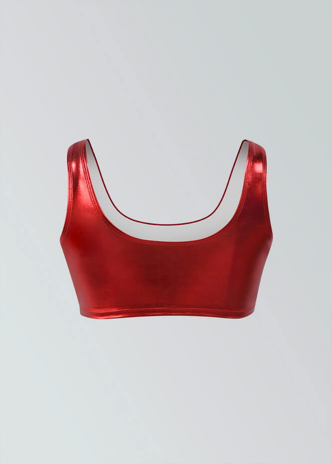 Womens Shiny Metallic Top with Bra