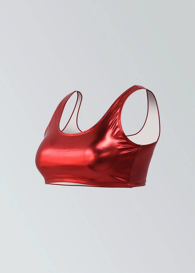 Womens Shiny Metallic Top with Bra