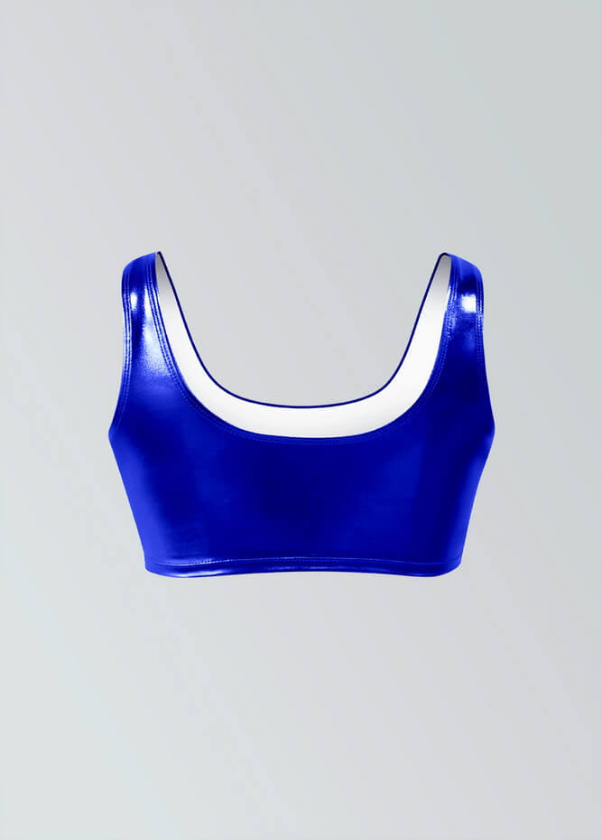 Womens Shiny Metallic Top with Bra
