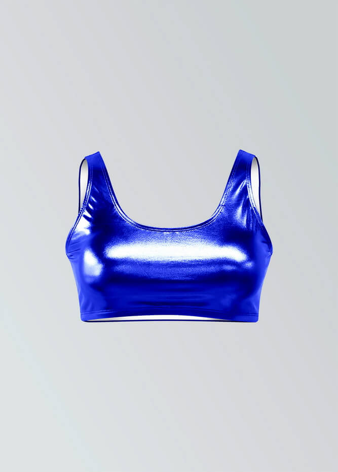 Womens Shiny Metallic Top with Bra