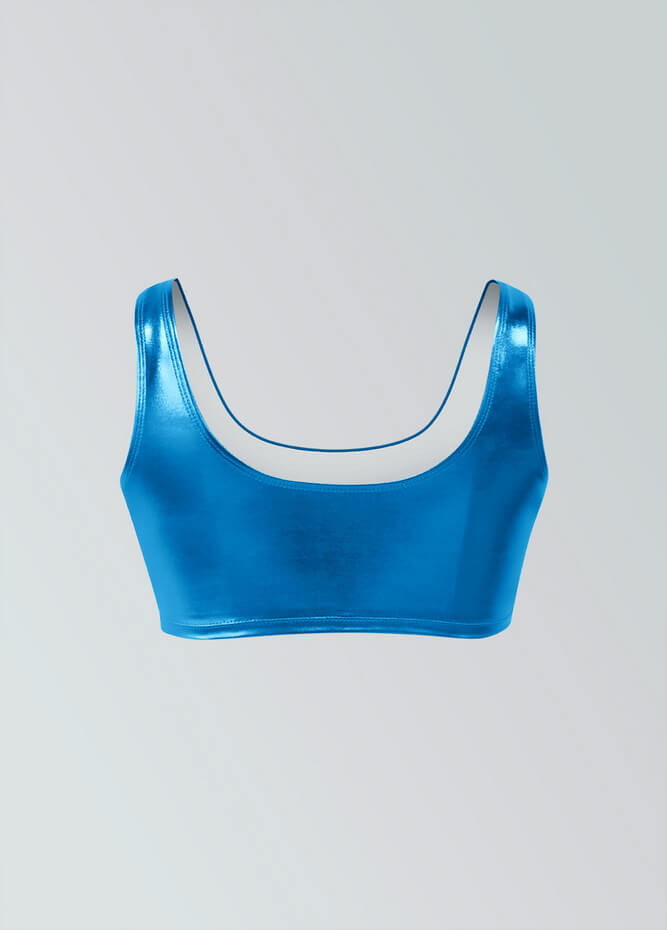 Womens Shiny Metallic Top with Bra