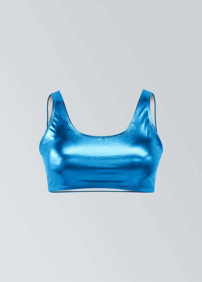 Womens Shiny Metallic Top with Bra