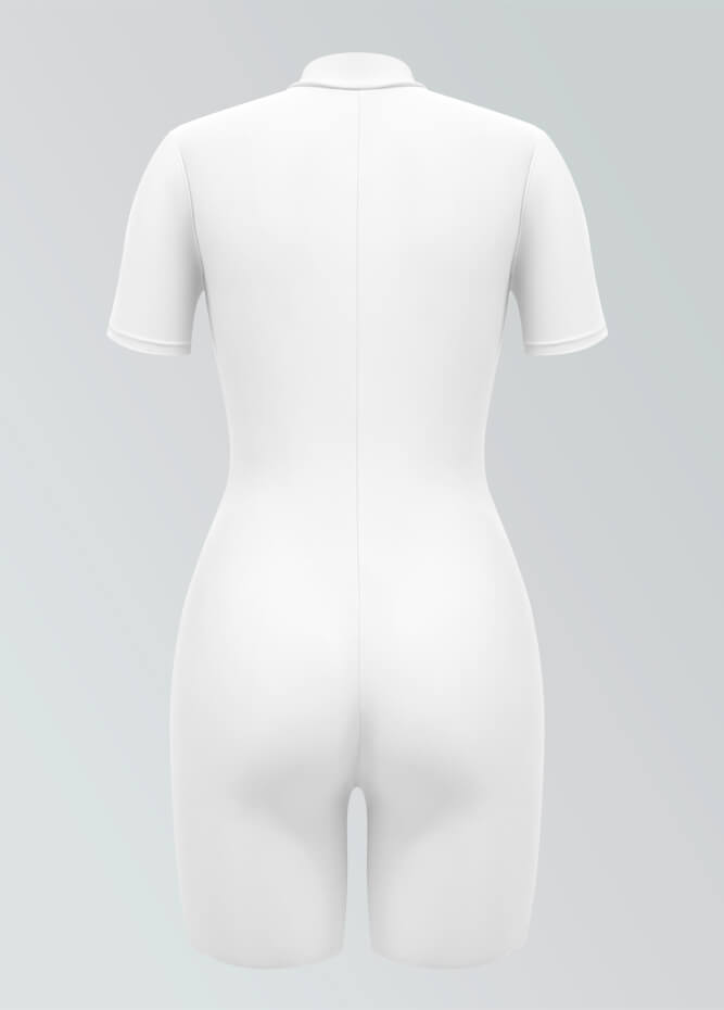 Womens Short Sleeve Zip Front Romper