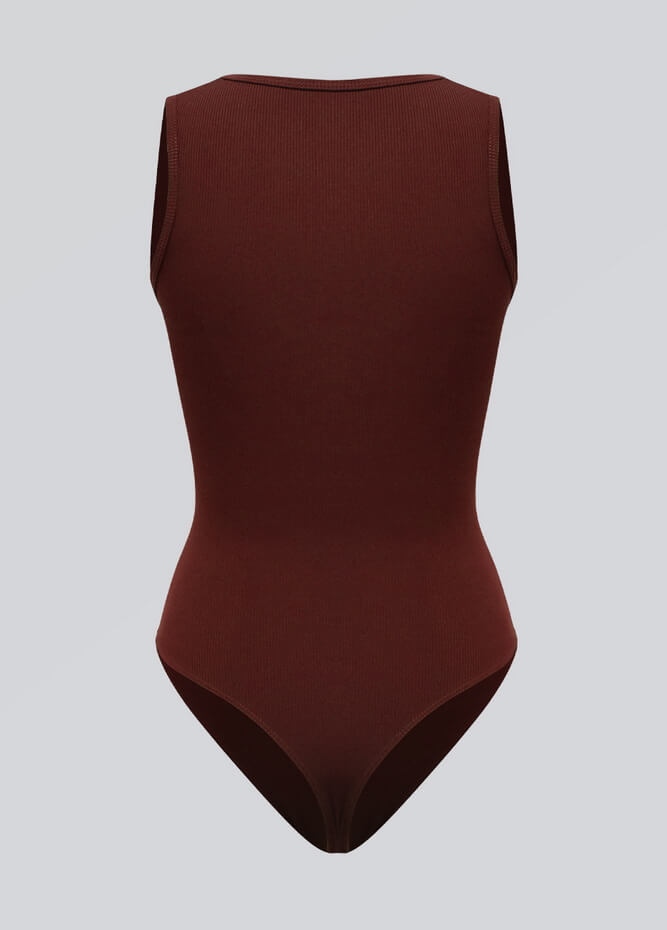Womens Sleeveless Square Neck Ribbed Bodysuit