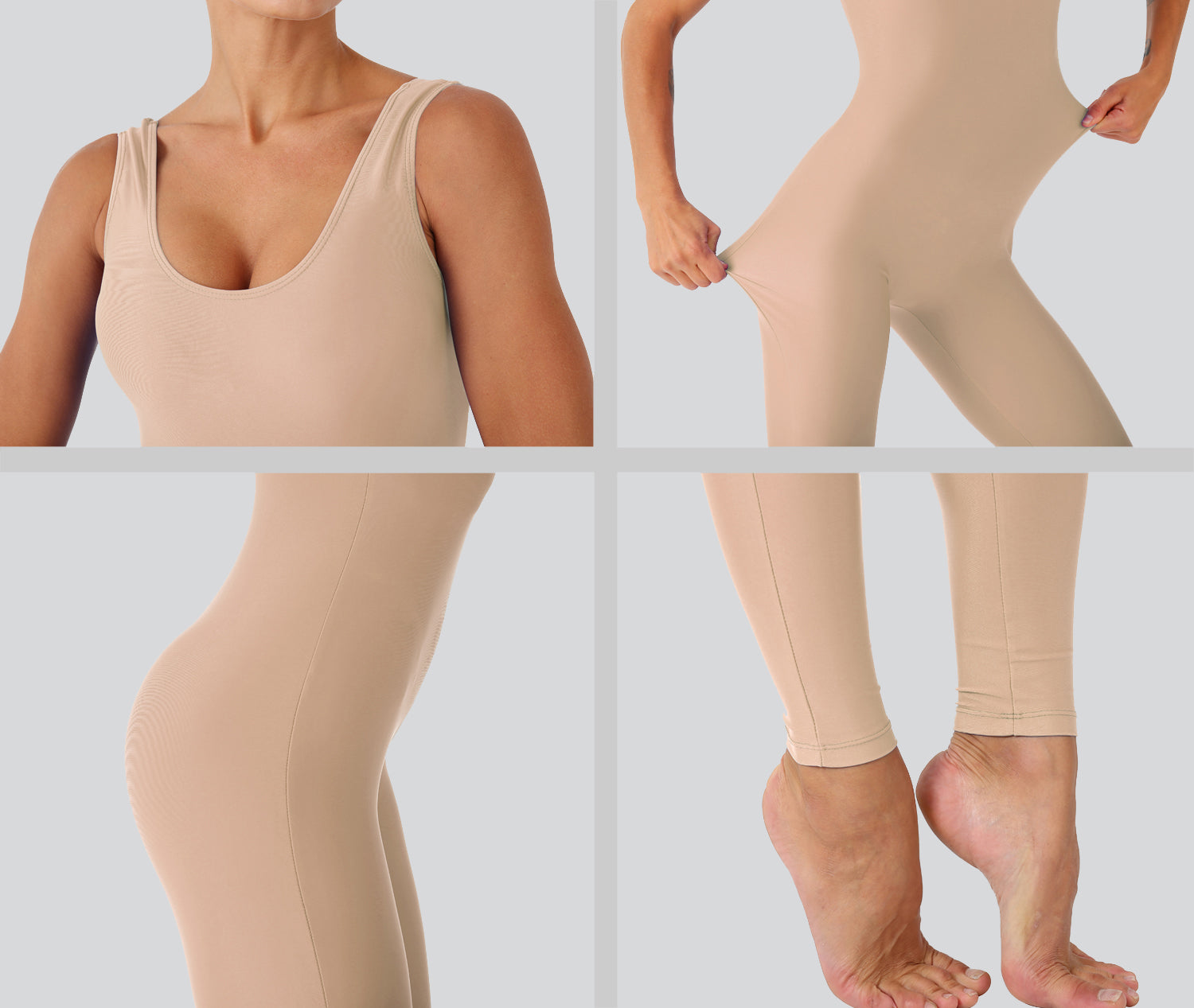 Womens Spandex Nylon Scoop Neck Tank Unitard