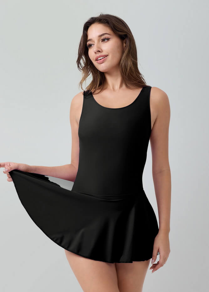 Womens Tank Dance Leotard with Skirt