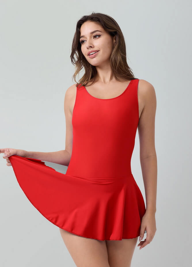 Womens Tank Dance Leotard with Skirt