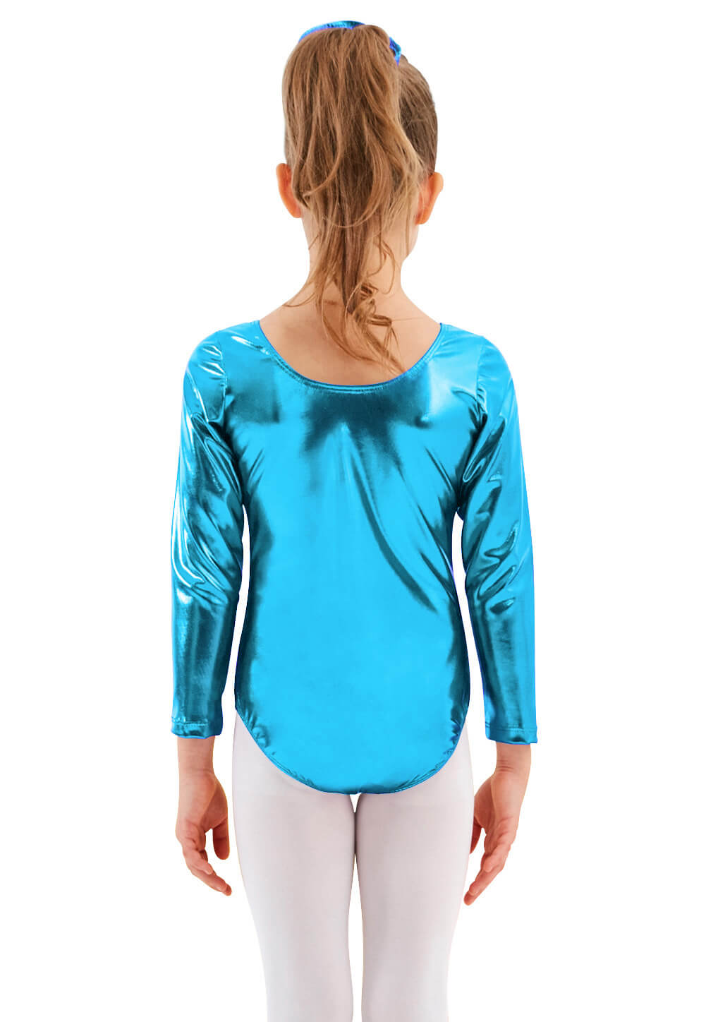 Speerise Girls Shiny Metallic Long Sleeve Leotard