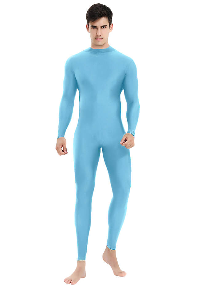 Mens Turtleneck Spandex Long Sleeve Unitard