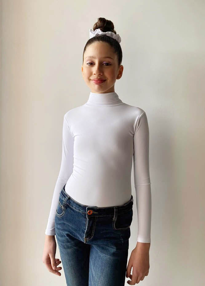 Speerise Girls Turtleneck Long Sleeve Junior Leotard