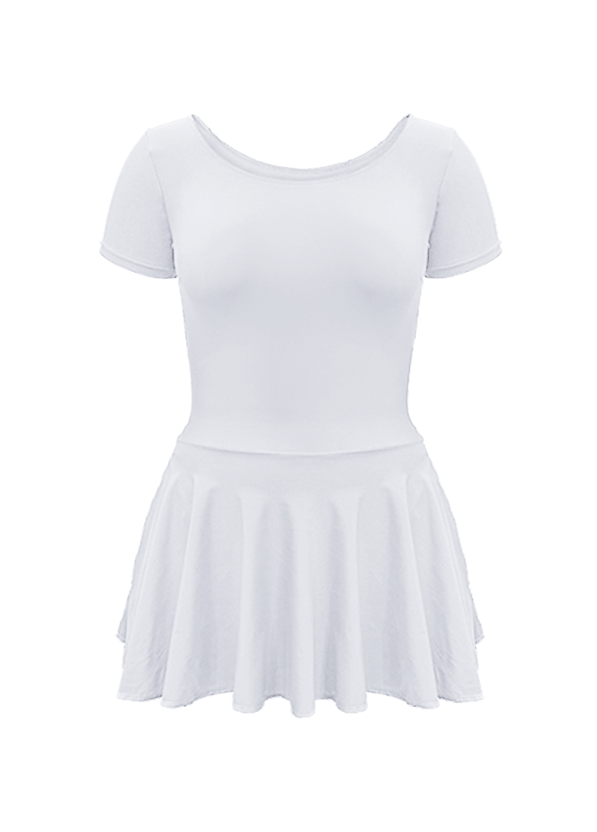 Thong Short Sleeve Skirted Leotard