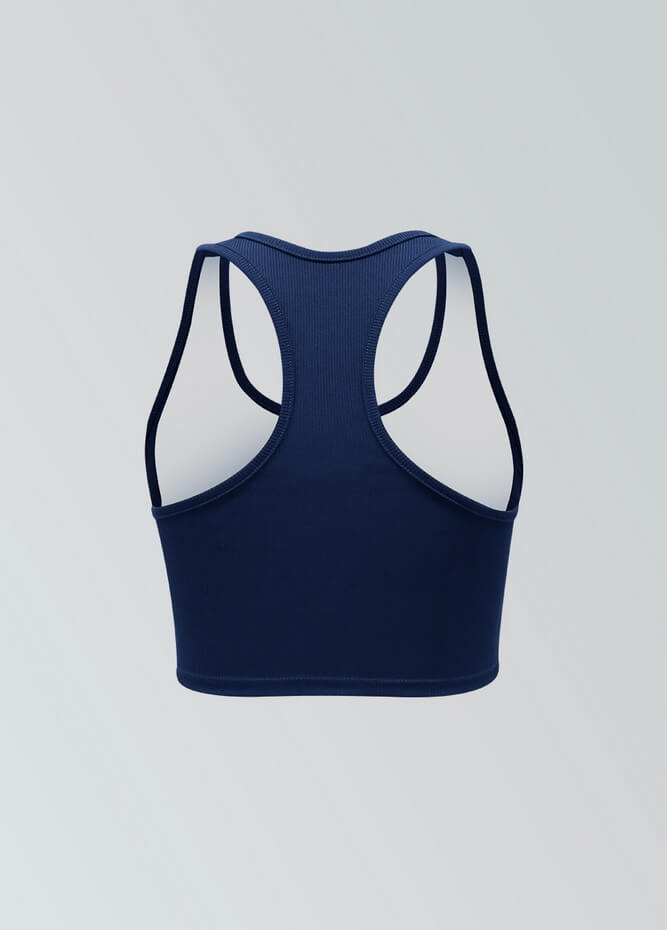 Womens Ribbed Racer Back Fitness Tops