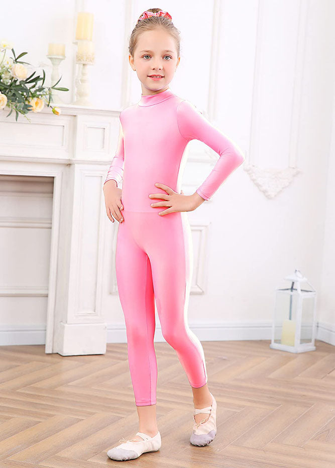 Girls Long sleeve Pink Unitard