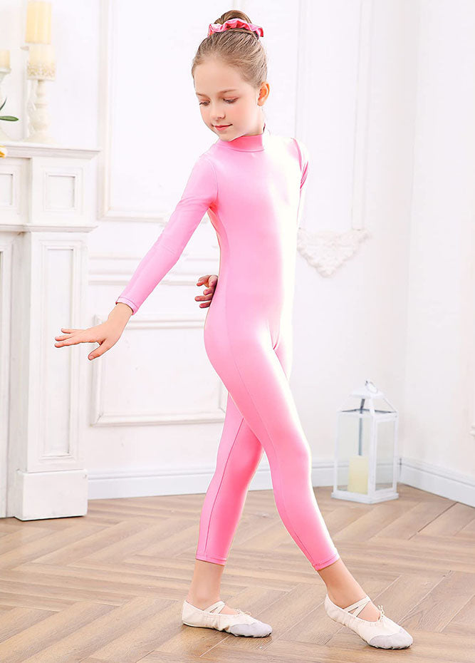 Girls Long sleeve Pink Unitard