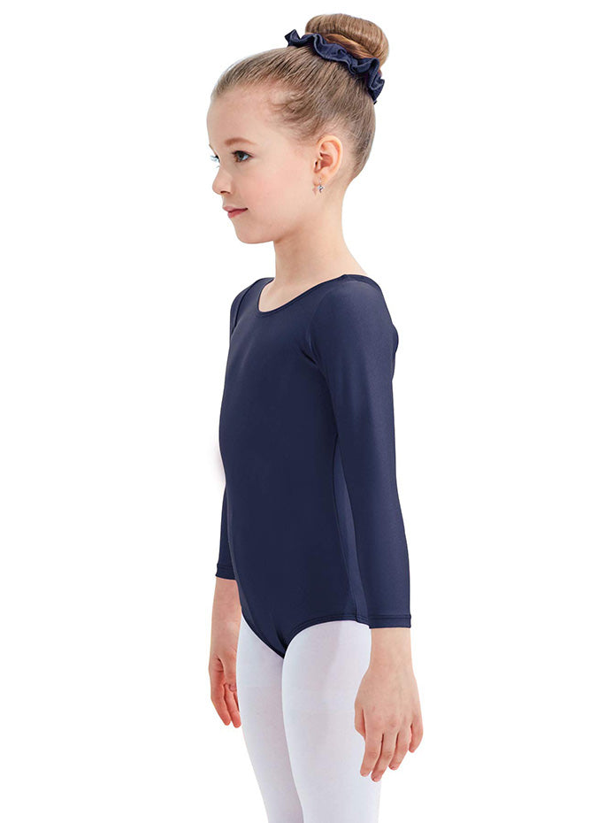 Navy Blue Long Sleeve Leotard