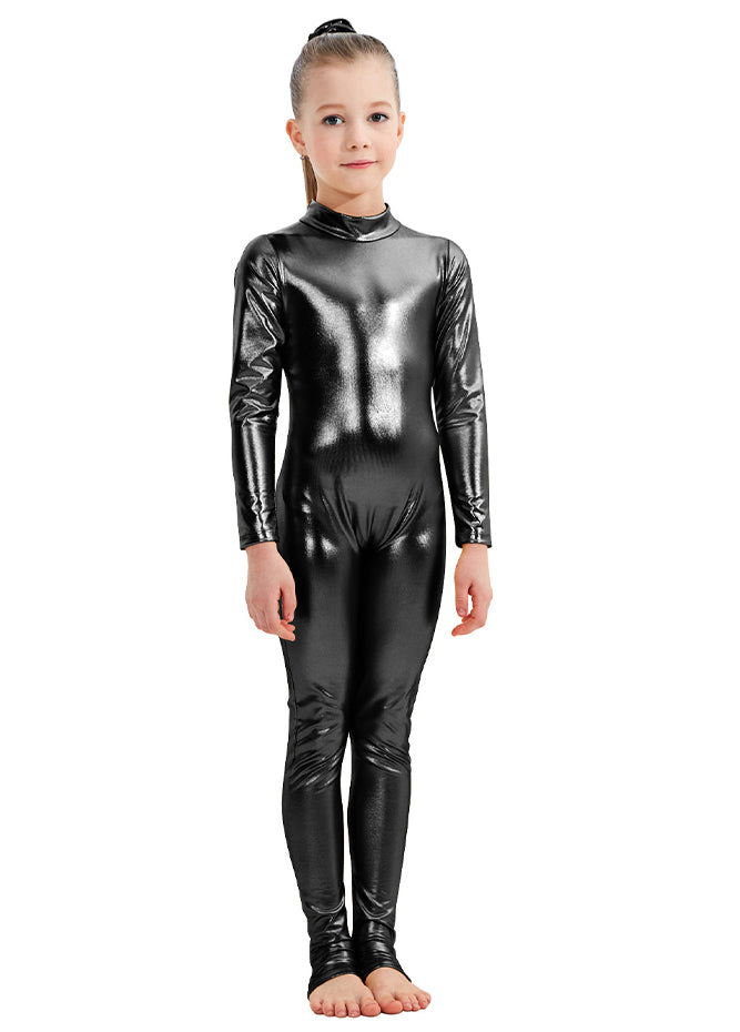 Black girl's metallic unitard