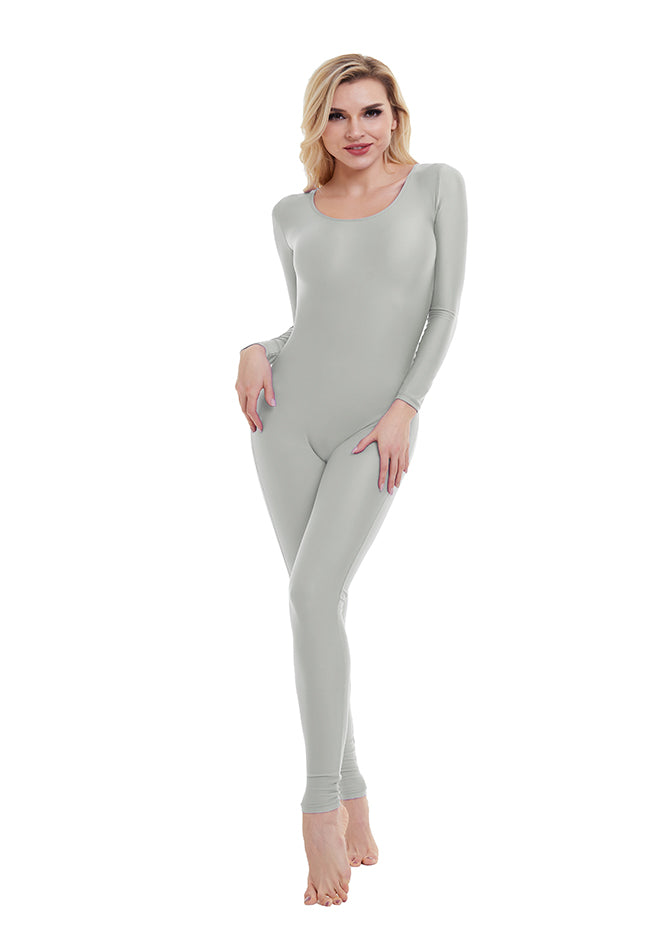 Black Long Sleeve Scoop Neck Unitard