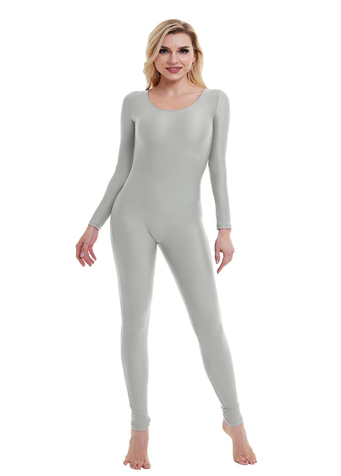 Black Long Sleeve Scoop Neck Unitard
