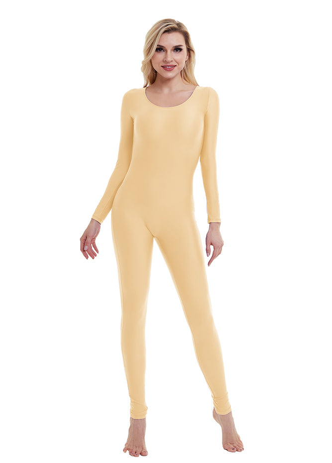 nude long sleeve unitard