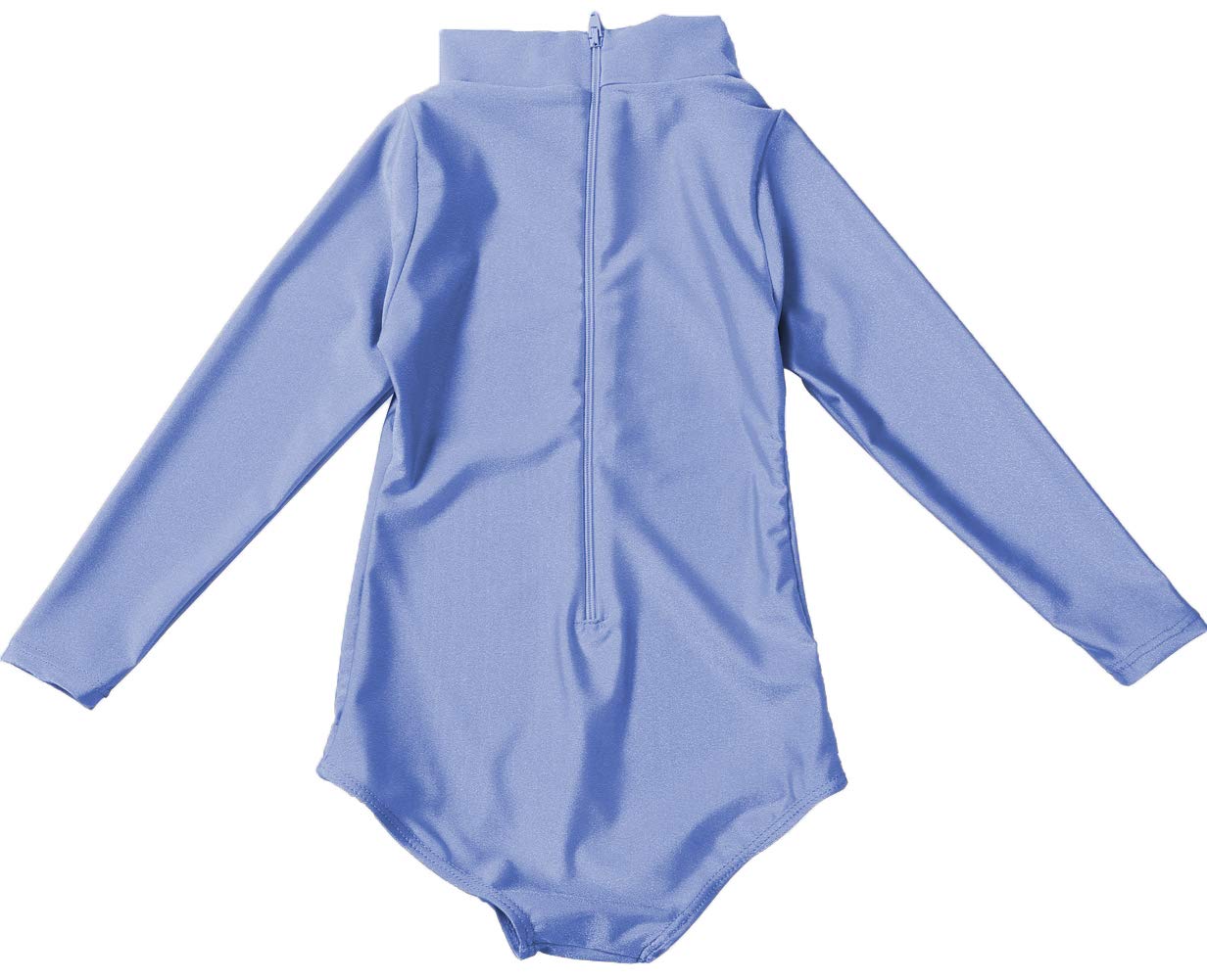 Girls Turtleneck Long Sleeve Blue Leotard
